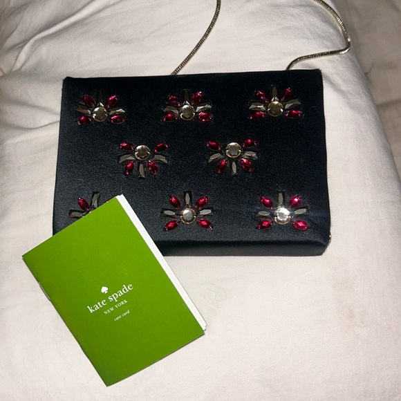 Kate Spade Jeweled Satin Clutch - Picture 1 of 2